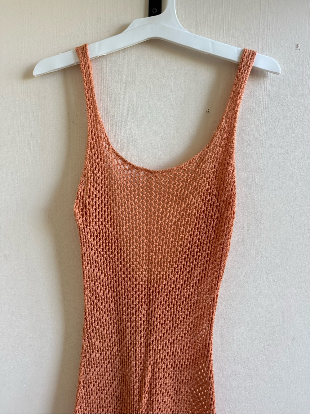 Women's Sleeveless Knit Maxi Dress in Coral - Picture 4 of 5